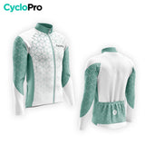 MAILLOT LONG DE CYCLISME AUTOMNE VERT - CUBIC+ maillot automne cyclisme GT-Cycle Outdoor Store 