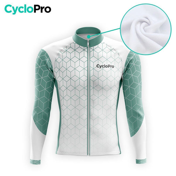 MAILLOT LONG DE CYCLISME AUTOMNE VERT - CUBIC+ maillot automne cyclisme GT-Cycle Outdoor Store 