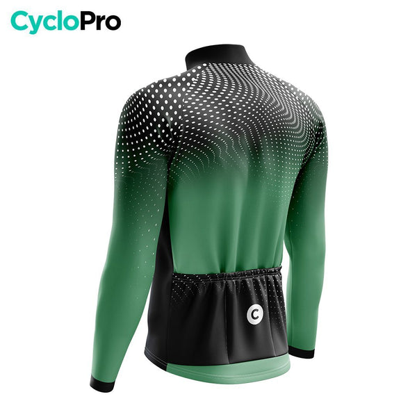 MAILLOT LONG DE CYCLISME AUTOMNE VERTE - DIMENSION+ maillot cyclisme automne GT-Cycle Outdoor Store 