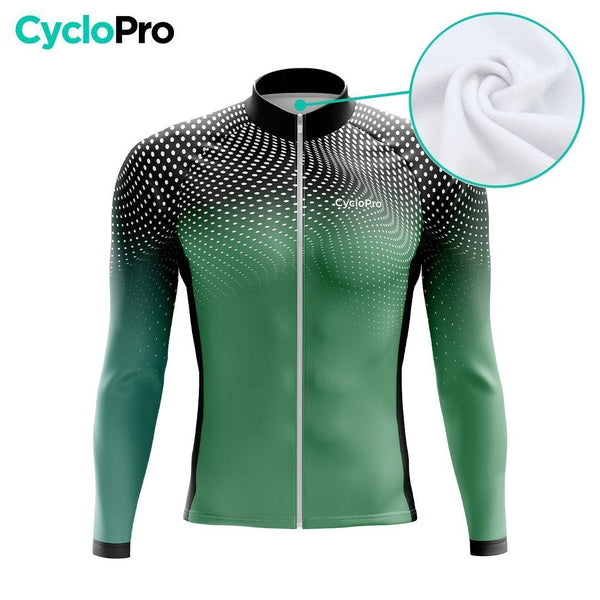 MAILLOT LONG DE CYCLISME AUTOMNE VERTE - DIMENSION+ maillot cyclisme automne GT-Cycle Outdoor Store 