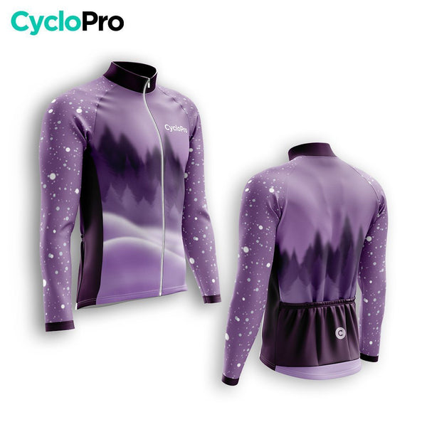 MAILLOT LONG DE CYCLISME AUTOMNE VIOLET - SNOW+ maillot automne cyclisme GT-Cycle Outdoor Store 