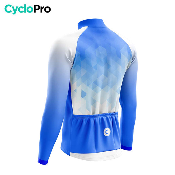 MAILLOT LONG DE CYCLISME HIVER BLEU - CRISTAL+ Maillot thermique homme GT-Cycle Outdoor Store 