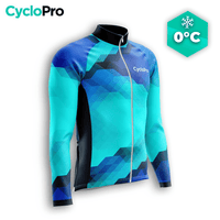 MAILLOT LONG DE CYCLISME HIVER BLEU - HORIZON+ - DESTOCKAGE Maillot thermique homme Cyclopro S 