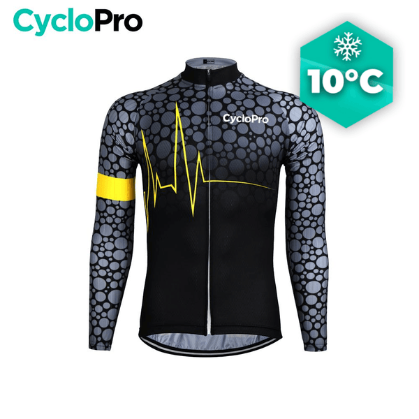 MAILLOT LONG DE CYCLISME JAUNE - AUTOMNE - PULSATION+ Maillot long pour homme GT-Cycle Outdoor Store 