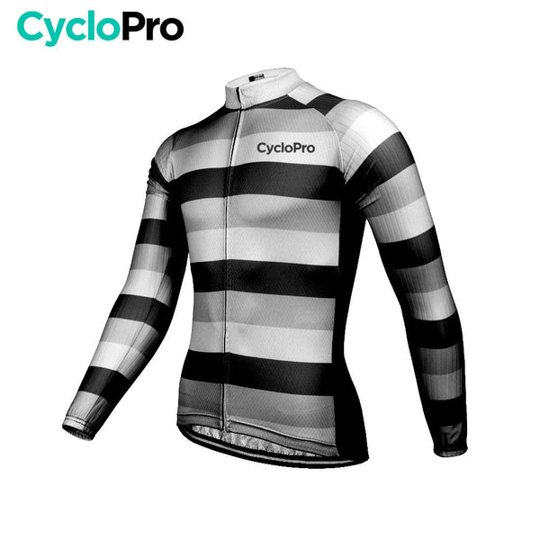 MAILLOT LONG DE CYCLISME NOIR ET BLANC - AUTOMNE - ÉVASION+ Maillot long pour homme GT-Cycle Outdoor Store 