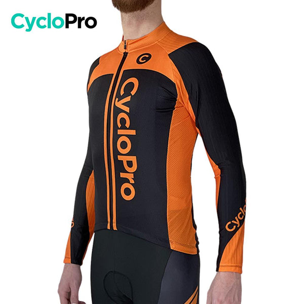 MAILLOT LONG DE CYCLISME ORANGE - AUTOMNE - FLASH+ Maillot long pour homme GT-Cycle Outdoor Store 