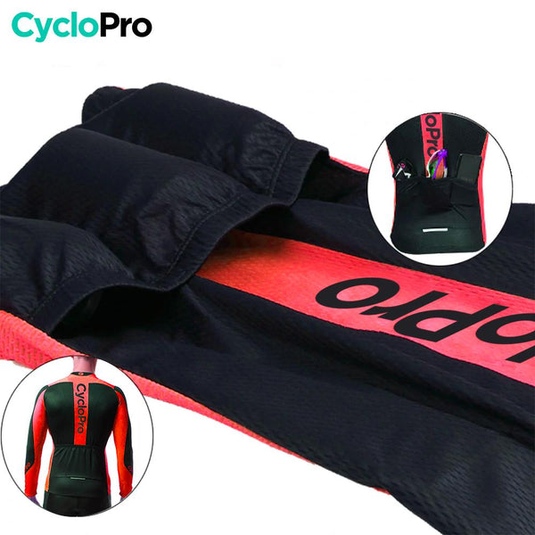 MAILLOT LONG DE CYCLISME ROUGE - HIVER - FLASH+ Maillot thermique homme GT-Cycle Outdoor Store 