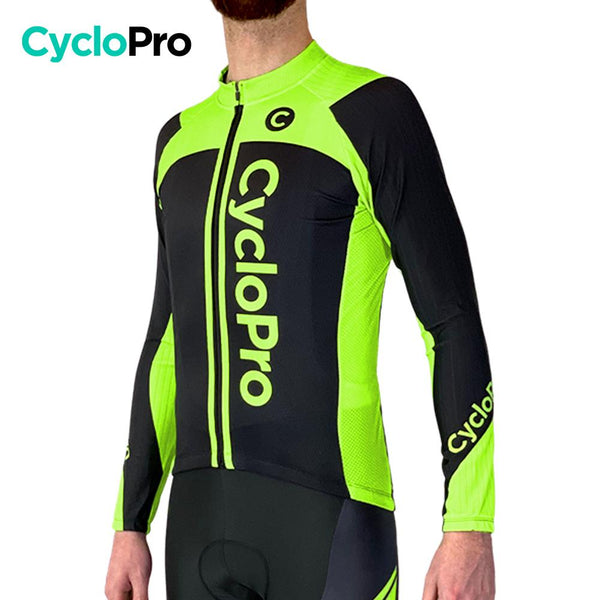 MAILLOT LONG DE CYCLISME VERT - AUTOMNE - FLASH+ Maillot long pour homme GT-Cycle Outdoor Store 