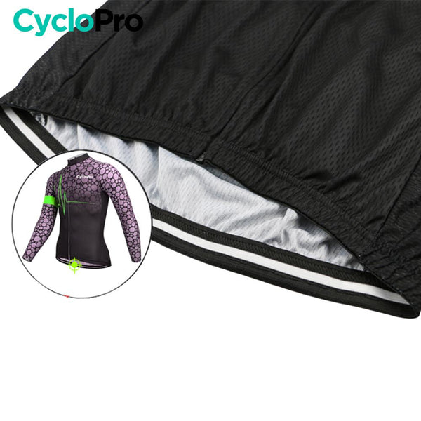 MAILLOT LONG DE CYCLISME VERT - HIVER - PULSATION+ - DESTOCKAGE Maillot thermique homme CycloPro 