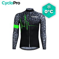 MAILLOT LONG DE CYCLISME VERT - HIVER - PULSATION+ - DESTOCKAGE Maillot thermique homme CycloPro S 