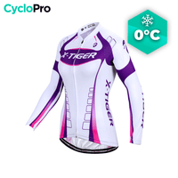 MAILLOT LONG DE CYCLISME VIOLET - HIVER - CONFORT+ - DESTOCKAGE maillot thermique femme GT-Cycle Outdoor Store XS 