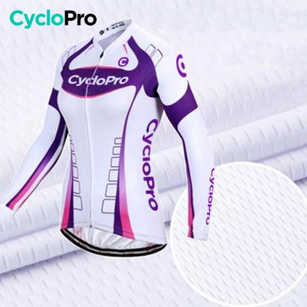 MAILLOT LONG DE CYCLISME VIOLET - HIVER - CONFORT+ maillot thermique femme GT-Cycle Outdoor Store 