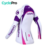 MAILLOT LONG DE CYCLISME VIOLET - HIVER - CONFORT+ maillot thermique femme GT-Cycle Outdoor Store 