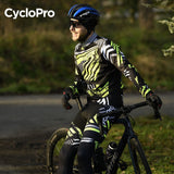 TENUE CYCLISTE AUTOMNE JAUNE - DIRTY+ tenue de cyclisme CycloPro 