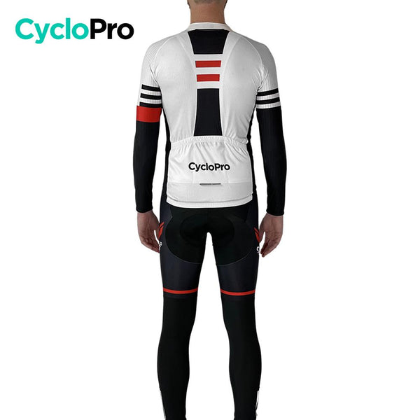 Tenue cycliste automne Noire et Blanche - Pro+ Tenue de cyclisme automne homme GT-Cycle Outdoor Store 