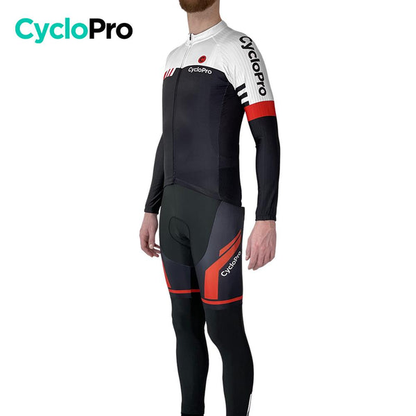 Tenue cycliste automne Noire et Blanche - Pro+ Tenue de cyclisme automne homme GT-Cycle Outdoor Store 