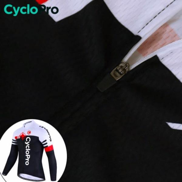 Tenue cycliste automne Noire et Blanche - Pro+ Tenue de cyclisme automne homme GT-Cycle Outdoor Store 