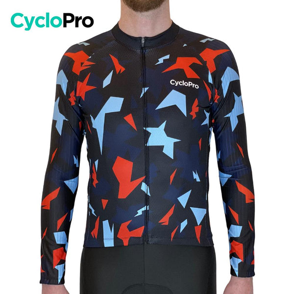 Tenue cycliste automne Rouge et bleue - Origami+ tenue cyclisme homme GT-Cycle Outdoor Store 