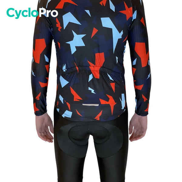 Tenue cycliste automne Rouge et bleue - Origami+ tenue cyclisme homme GT-Cycle Outdoor Store 