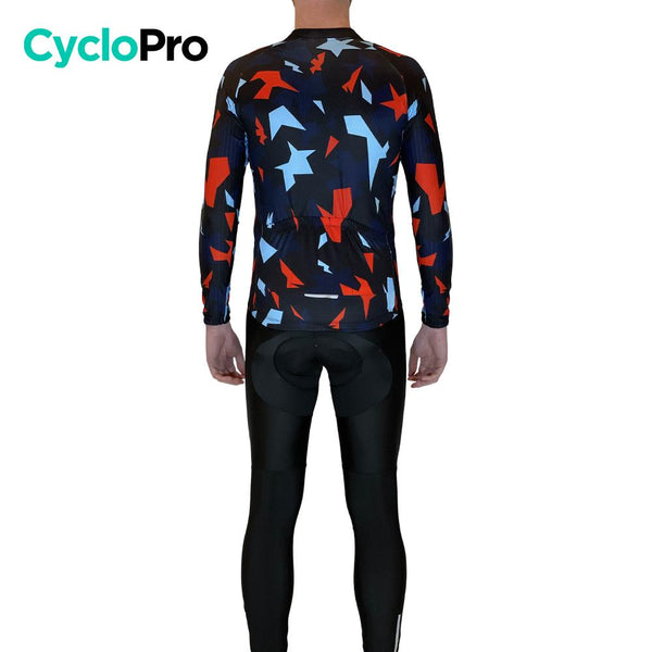 Tenue cycliste automne Rouge et bleue - Origami+ tenue cyclisme homme GT-Cycle Outdoor Store 