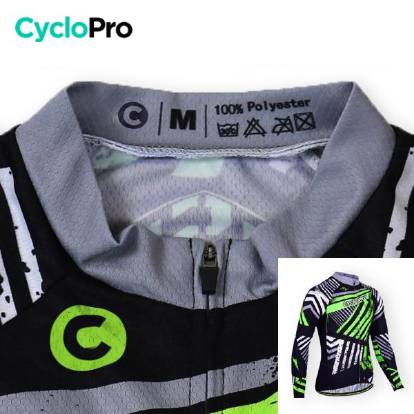 TENUE CYCLISTE AUTOMNE VERTE - DIRTY+ tenue de cyclisme CycloPro 
