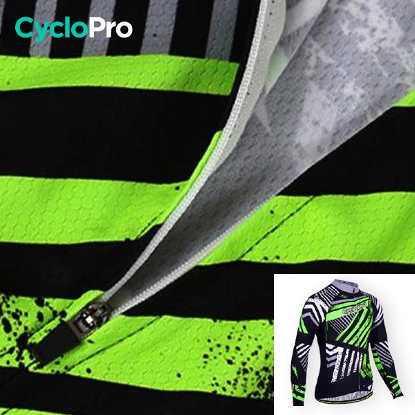 TENUE CYCLISTE AUTOMNE VERTE - DIRTY+ tenue de cyclisme CycloPro 
