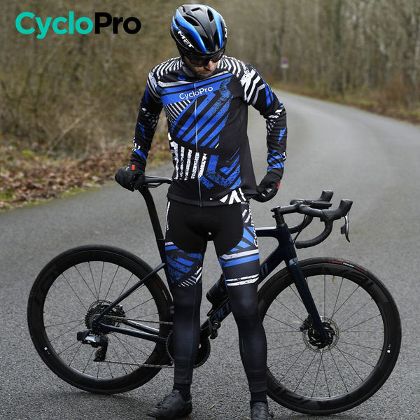 TENUE CYCLISTE HIVER BLEUE - DIRTY+ tenue de cyclisme CycloPro 