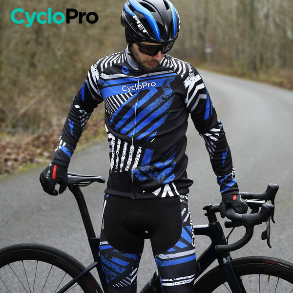 TENUE CYCLISTE HIVER BLEUE - DIRTY+ tenue de cyclisme CycloPro 