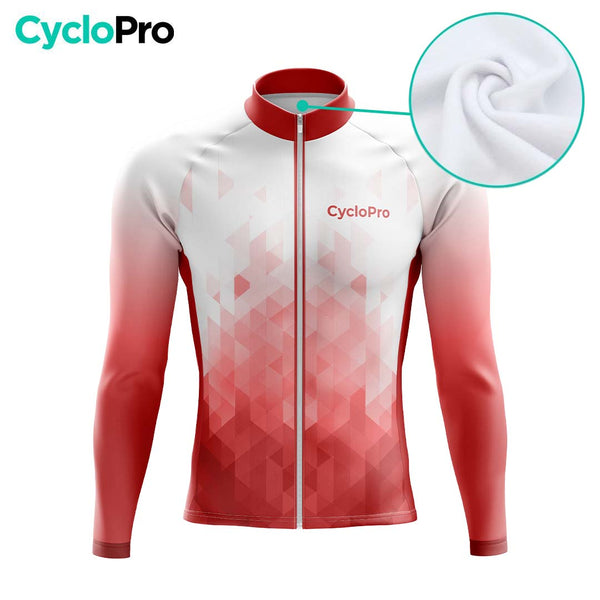 TENUE CYCLISTE HIVER HOMME ROUGE - CRISTAL+ tenue cyclisme homme CycloPro 