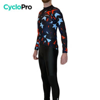Tenue cycliste hiver Rouge et bleue - Origami+ tenue cyclisme homme GT-Cycle Outdoor Store 