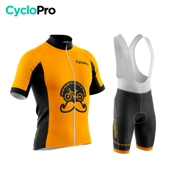 Roupa de ciclismo laranja - flor de idade