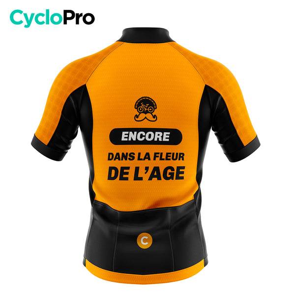 Roupa de ciclismo laranja - flor de idade