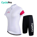 TENUE VÉLO DE ROUTE BLANCHE - ÉLÉGANCE+ Tenue de cyclisme été CycloPro Sans XS 