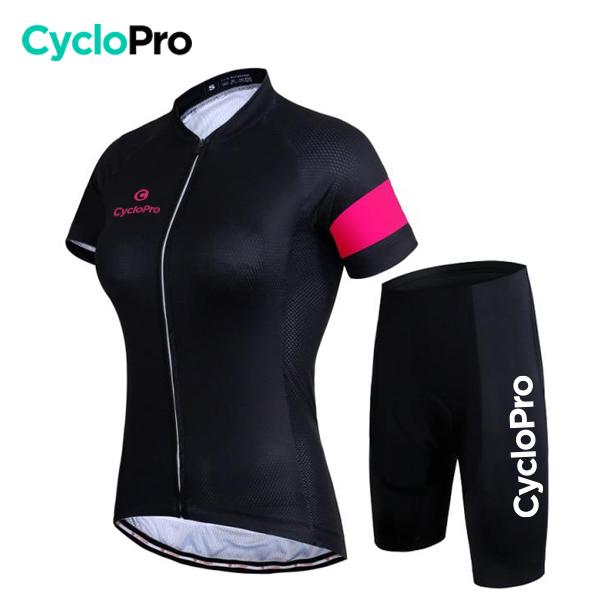 TENUE VÉLO DE ROUTE NOIRE - ÉLÉGANCE+ - DESTOCKAGE Tenue de cyclisme été CycloPro Sans XS 