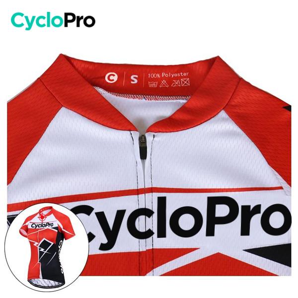 TENUE VÉLO DE ROUTE ROUGE - CONFORT+ Tenue de cyclisme été CycloPro 