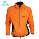 Veste de cyclisme coupe-vent et réfléchissant - DESTOCKAGE Cyclo Pro Manches longues - Orange L 