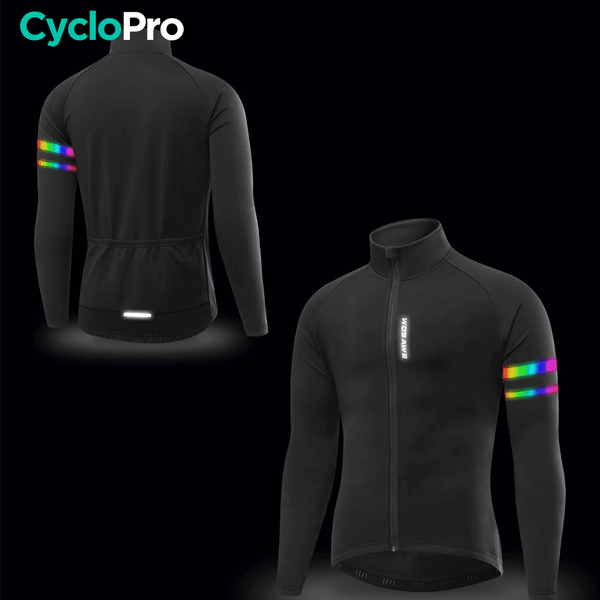 Veste Thermique Cyclisme Noire - Mountain+ - DESTOCKAGE Veste thermique velo CycloPro 